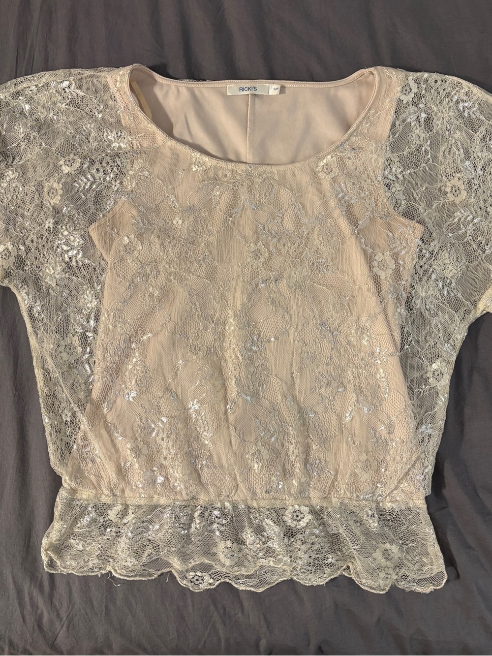 Ricki's Cream Lace Overlay Blouse